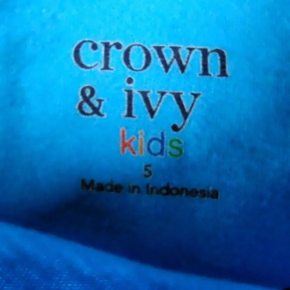 Crown & Ivy Shirt Youth 5 Blue Moody Crab Ringer Graphic Tee Local Goodness